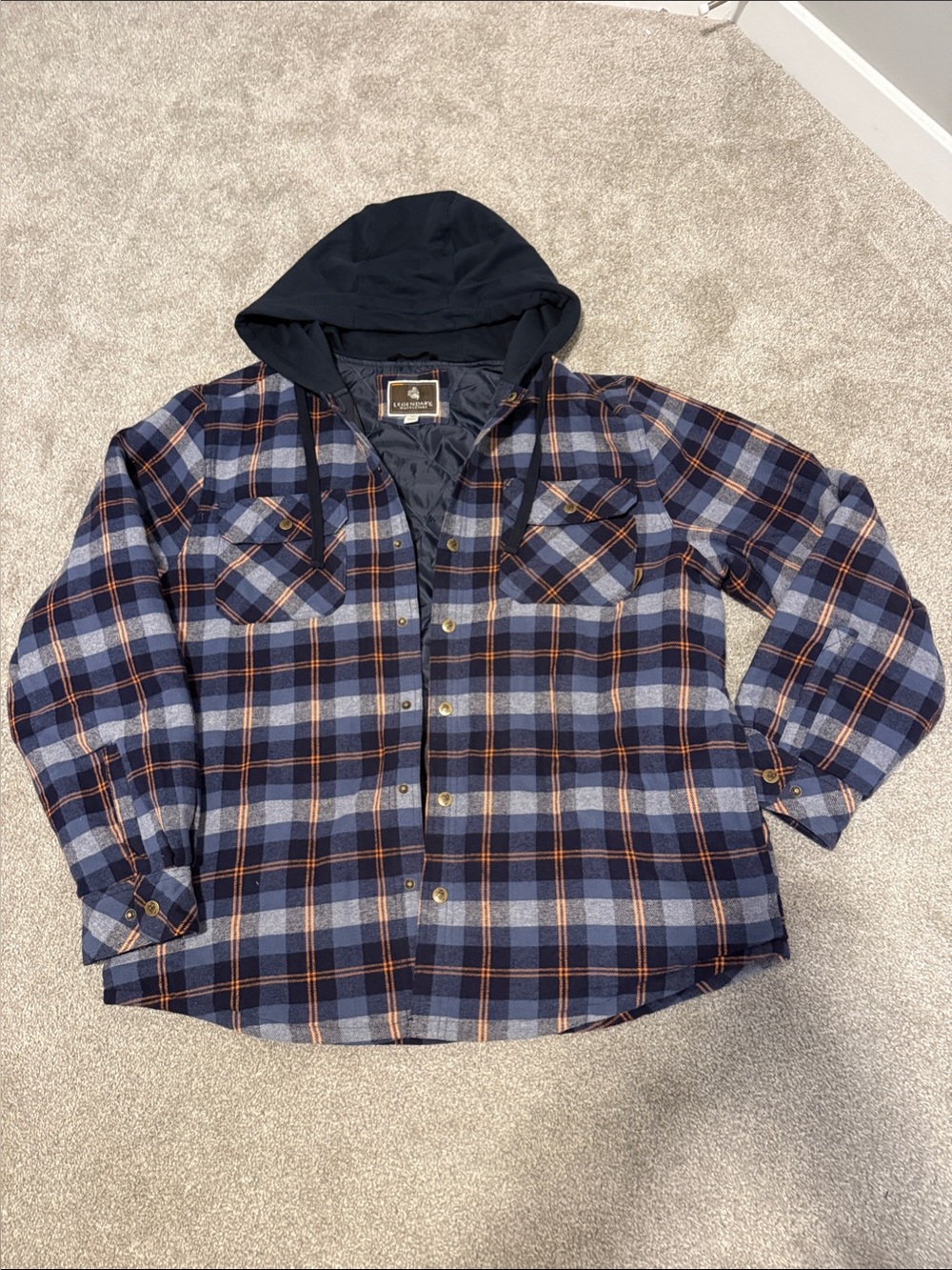 Like New! Legendary Outfitters Men's Plaid Hooded Shirt Jacket Size XL